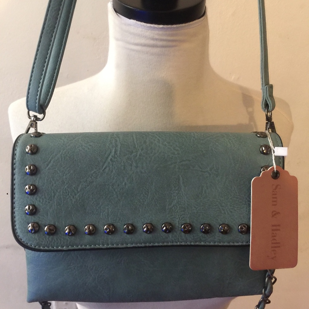 NWT Sam & Hadley Studded Crossbody (Teal)